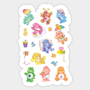 Care Bear Rainbow Nostalgic 80s Retro Vintage Childhood Cartoon Graphic Sticker